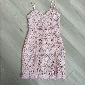 Pink Lace Dress from Lulus